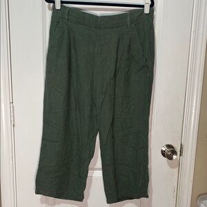 Jacqueline de Yong Olive Linen Pants 42